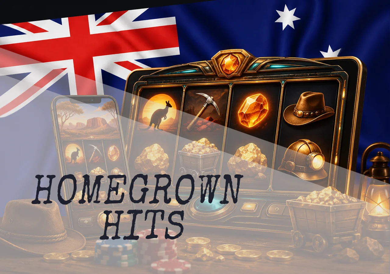 Pokies with true Australian flavour: outback, kangaroo, gold mine, and digital gaming interface